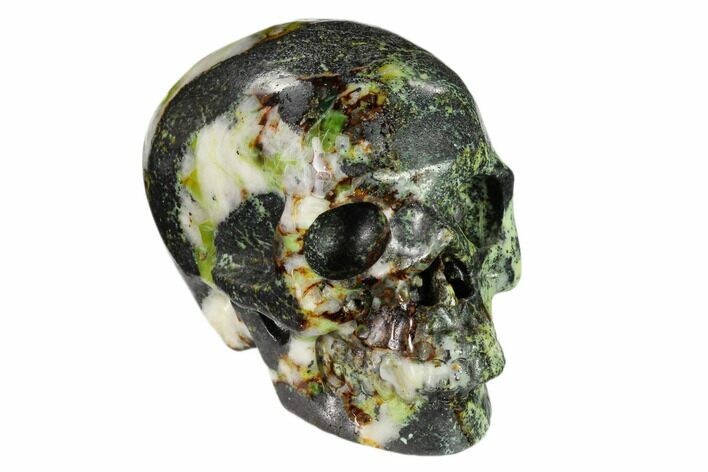 Realistic, Polished Yellow Turquoise Jasper Skull - Magnetic #151104